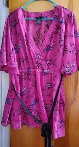 Fuschia Sheer Blouse